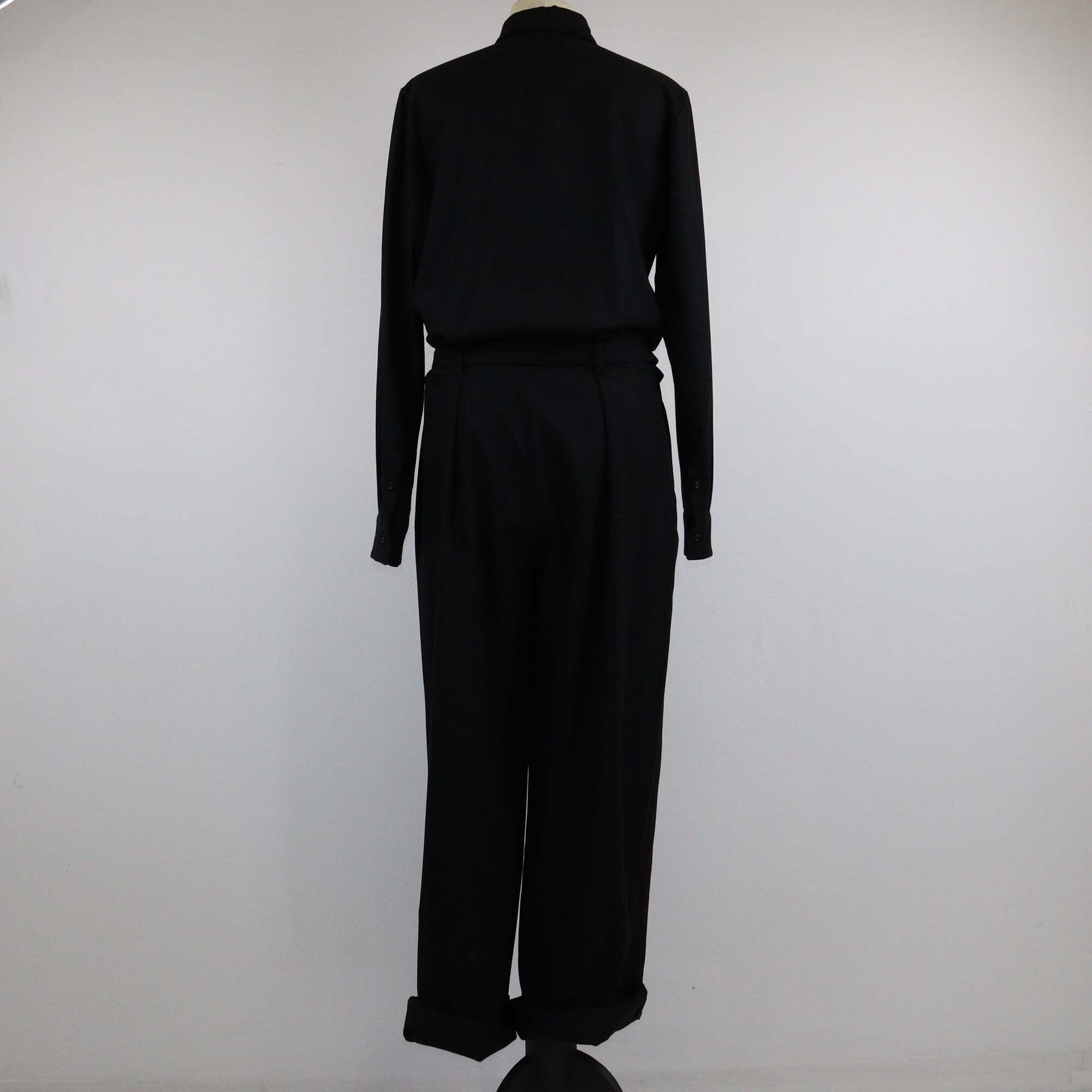 Bottega Veneta Black Long Sleeve Button Detailed Jumpsuit Womens Bottega Veneta 