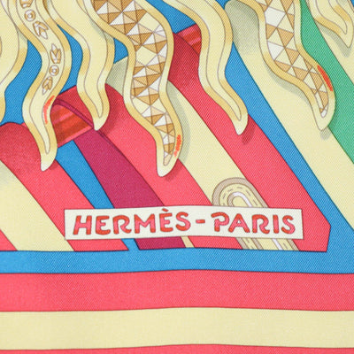 Hermes Multicolor Silk Les Sangles De Phoebus Scarf 90