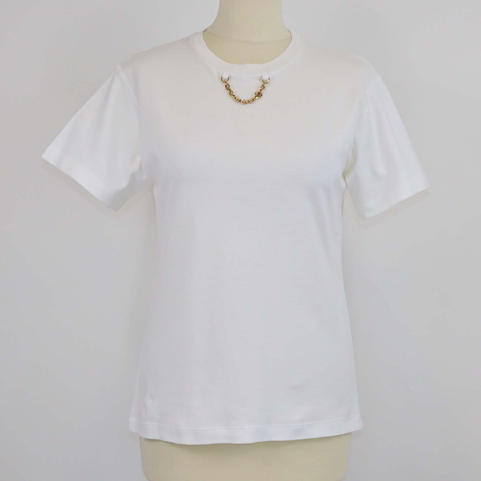 Louis Vuitton White Cotton Chain Detail T-Shirt