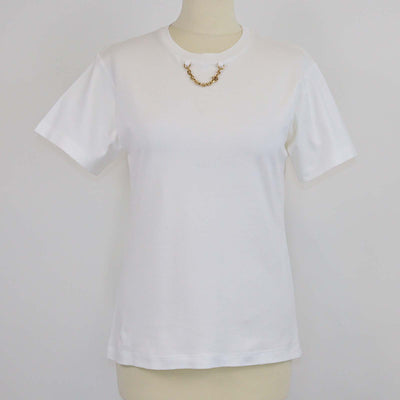 Louis Vuitton White Cotton Chain Detail T-Shirt