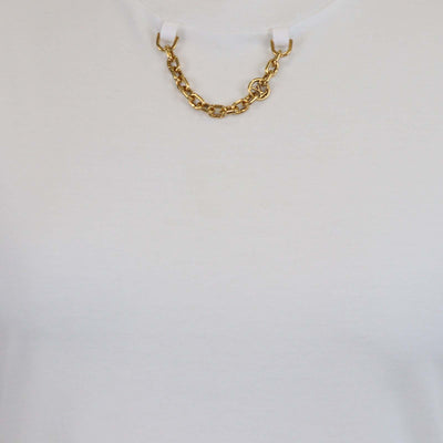 Louis Vuitton White Cotton Chain Detail T-Shirt