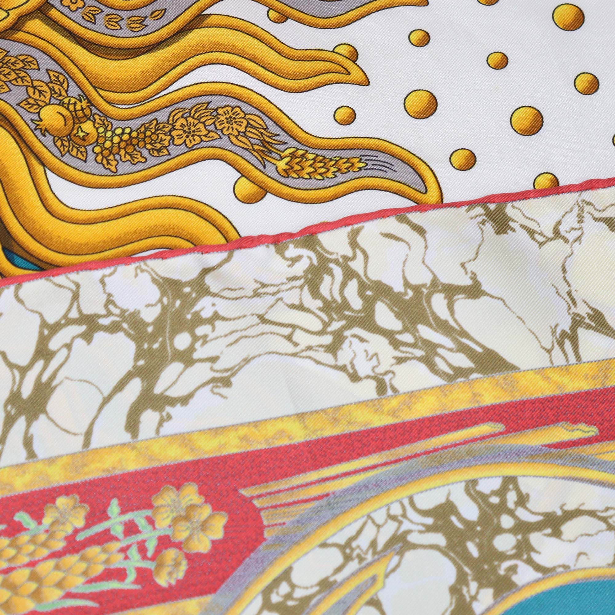 Hermes Multicolor Silk Carpe Diem Scarf 90