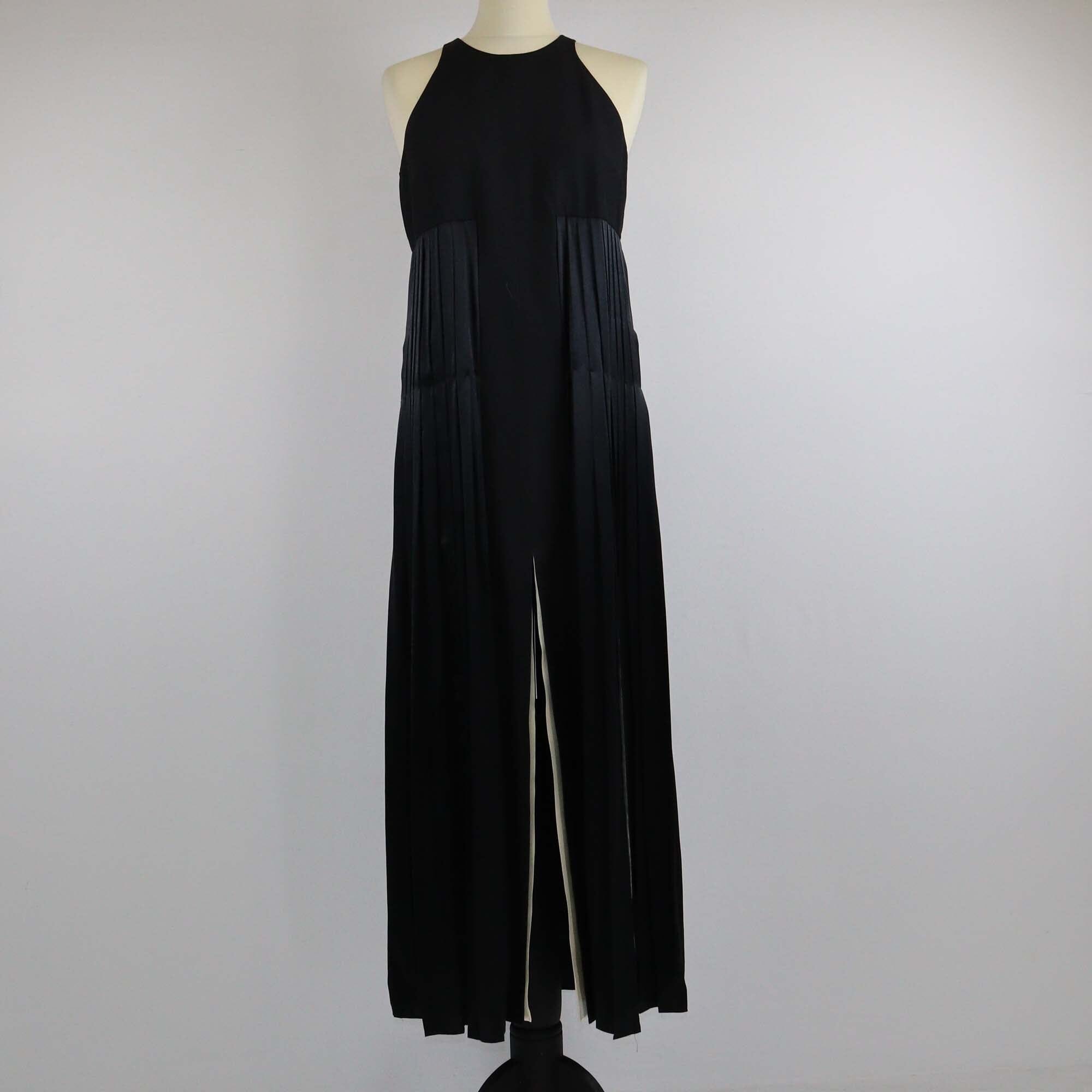 Stella McCartney Black Sleeveles Pleated Midi Dress Womens Stella McCartney 