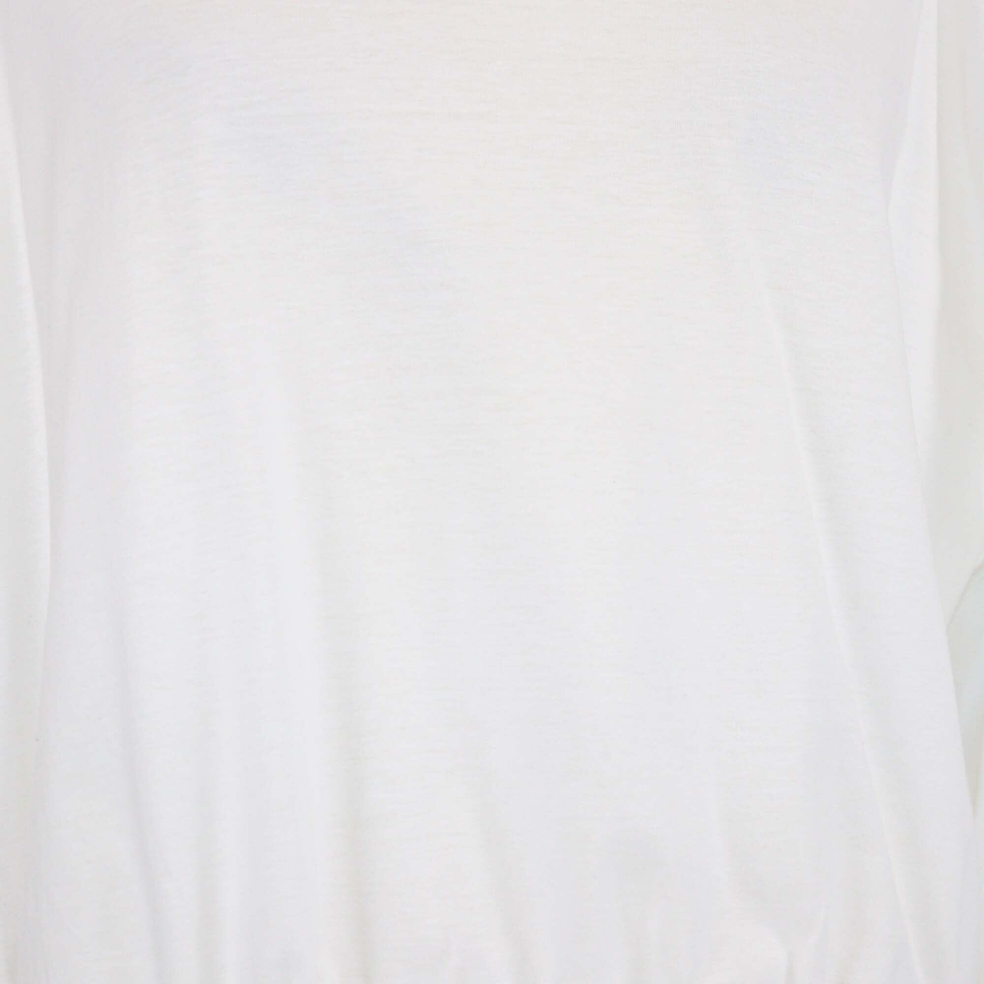 Prada White Cotton Jersey Long Sleeved Crop Top Womens Prada 