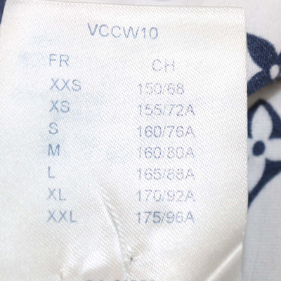 Louis Vuitton White/Blue Monogram Cotton Chain Detail T-Shirt