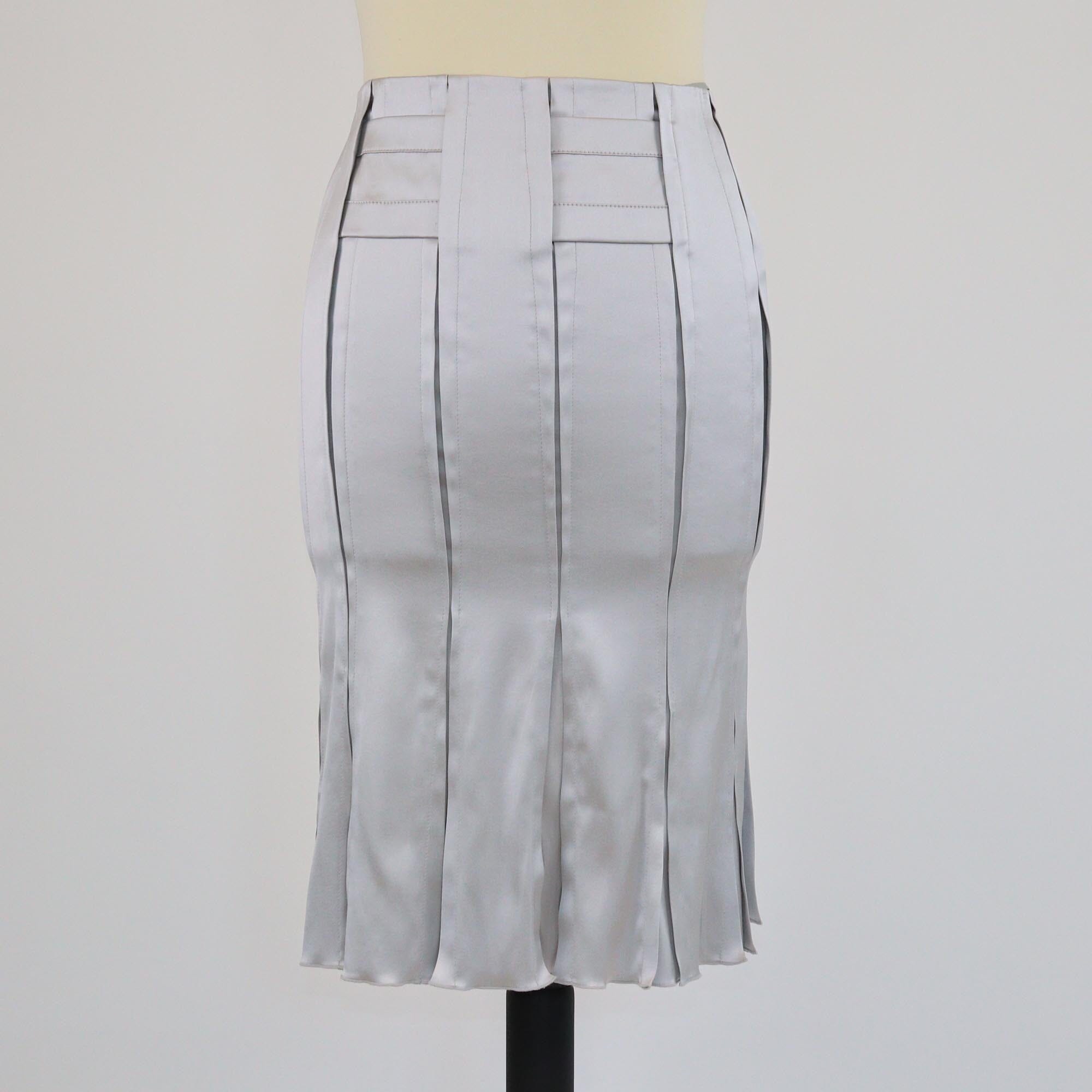 Gucci Grey Pleated Midi Skirt Womens Gucci 