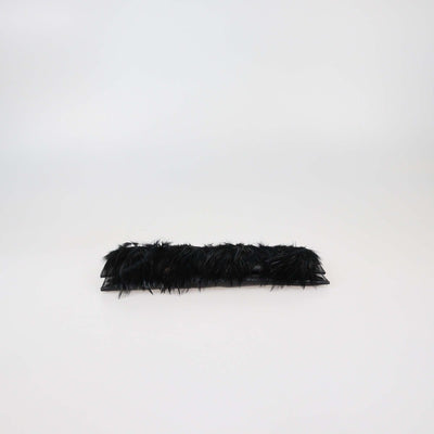 Romanek Black Feather Croc Embossed Flap Clutch Womens Romanek 
