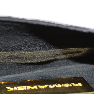 Romanek Black Feather Croc Embossed Flap Clutch Womens Romanek 
