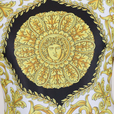 Versace Multicolor Nylon Medusa Print Long Sleeve Bodysuit