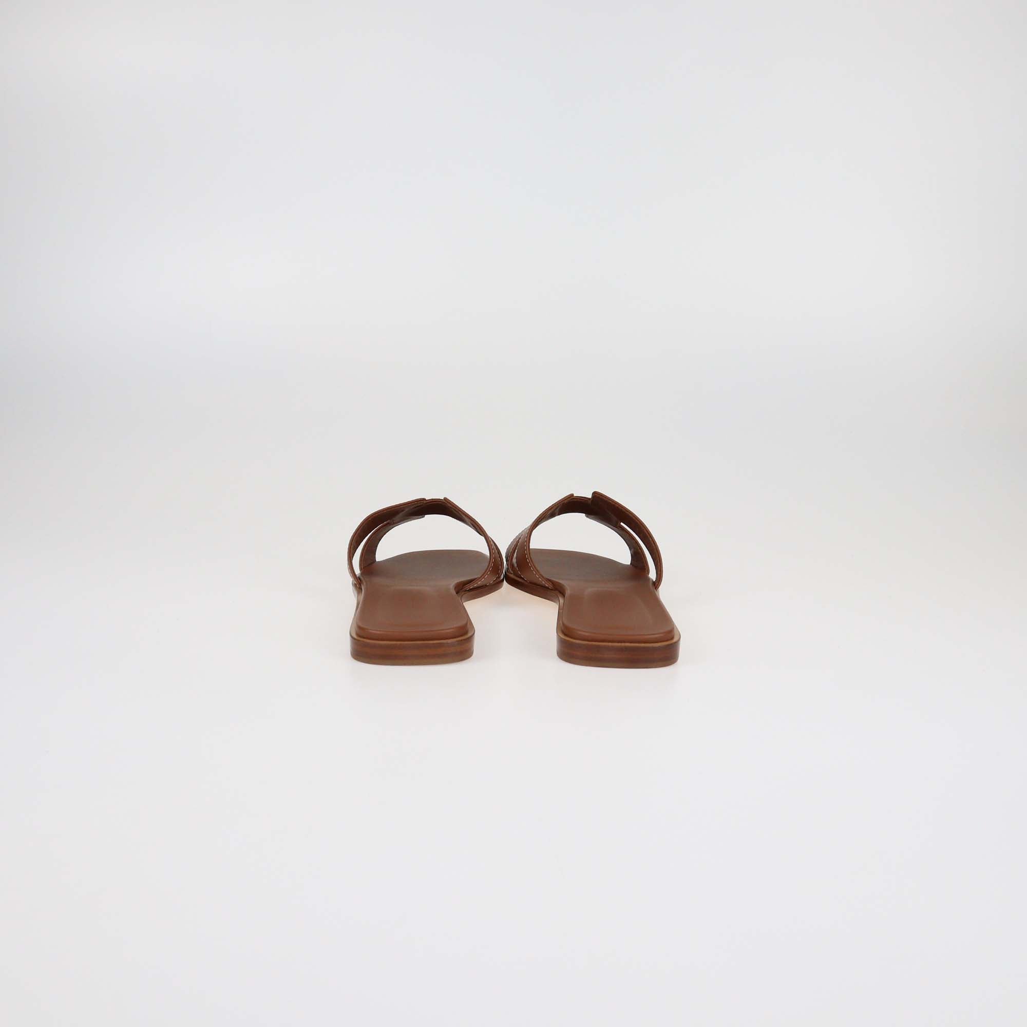Hermes Gold Box Calf Leather Oran Sandals