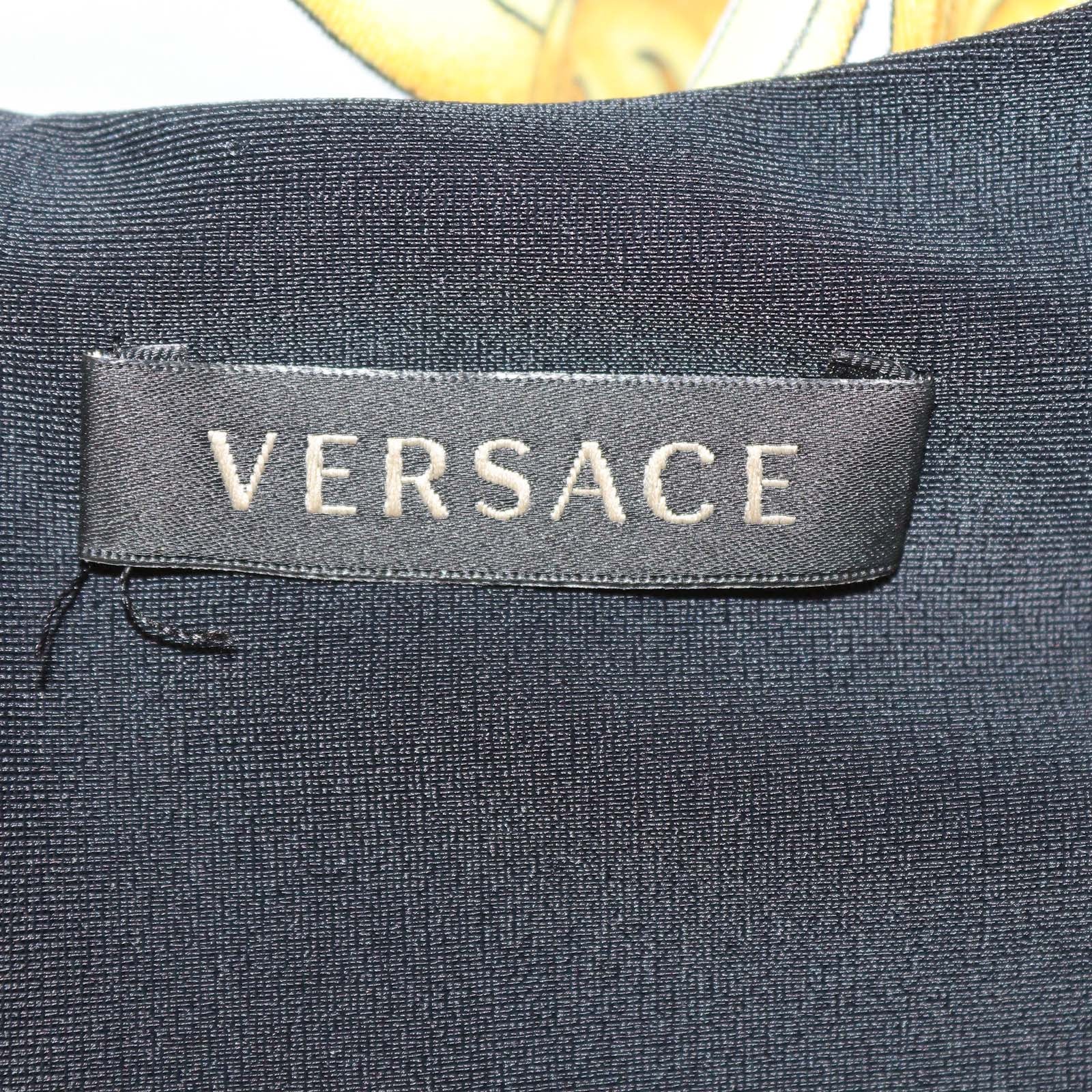 Versace Multicolor Nylon Medusa Print Long Sleeve Bodysuit