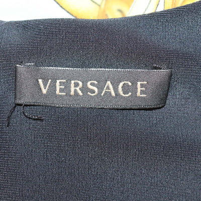 Versace Multicolor Nylon Medusa Print Long Sleeve Bodysuit