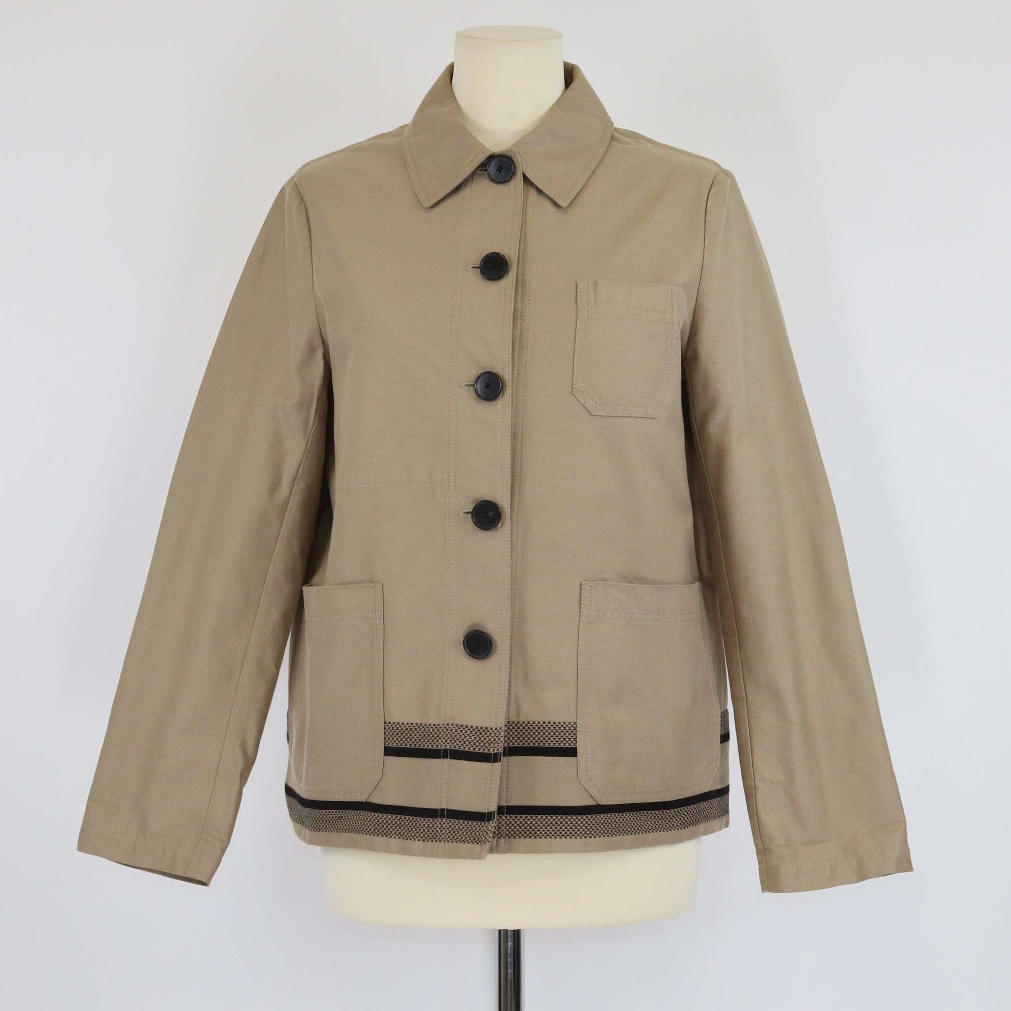 Christian Dior Beige Khaki Cotton Logo Bee Embroidered Shirt Jacket Womens Christian Dior 
