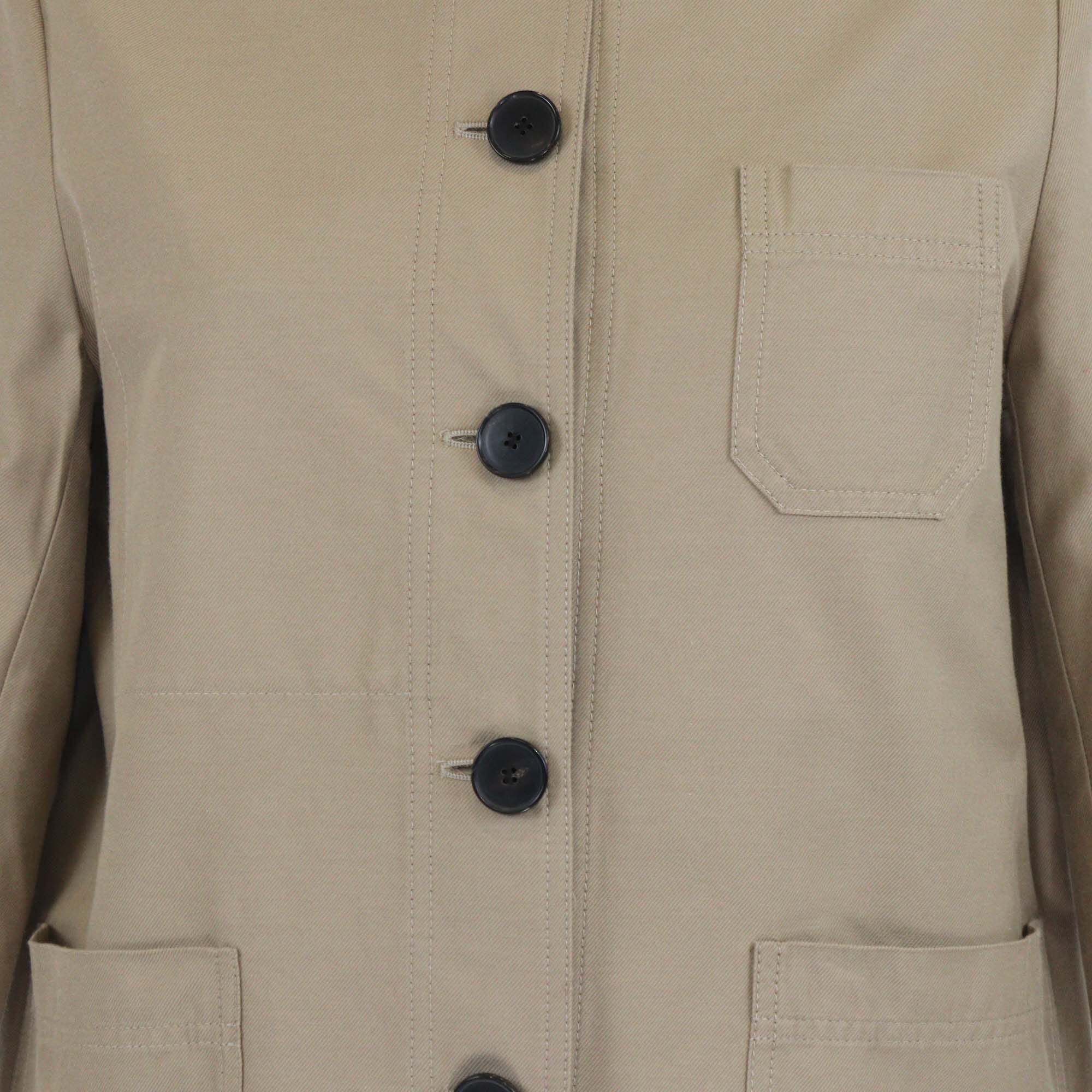 Christian Dior Beige Khaki Cotton Logo Bee Embroidered Shirt Jacket Womens Christian Dior 