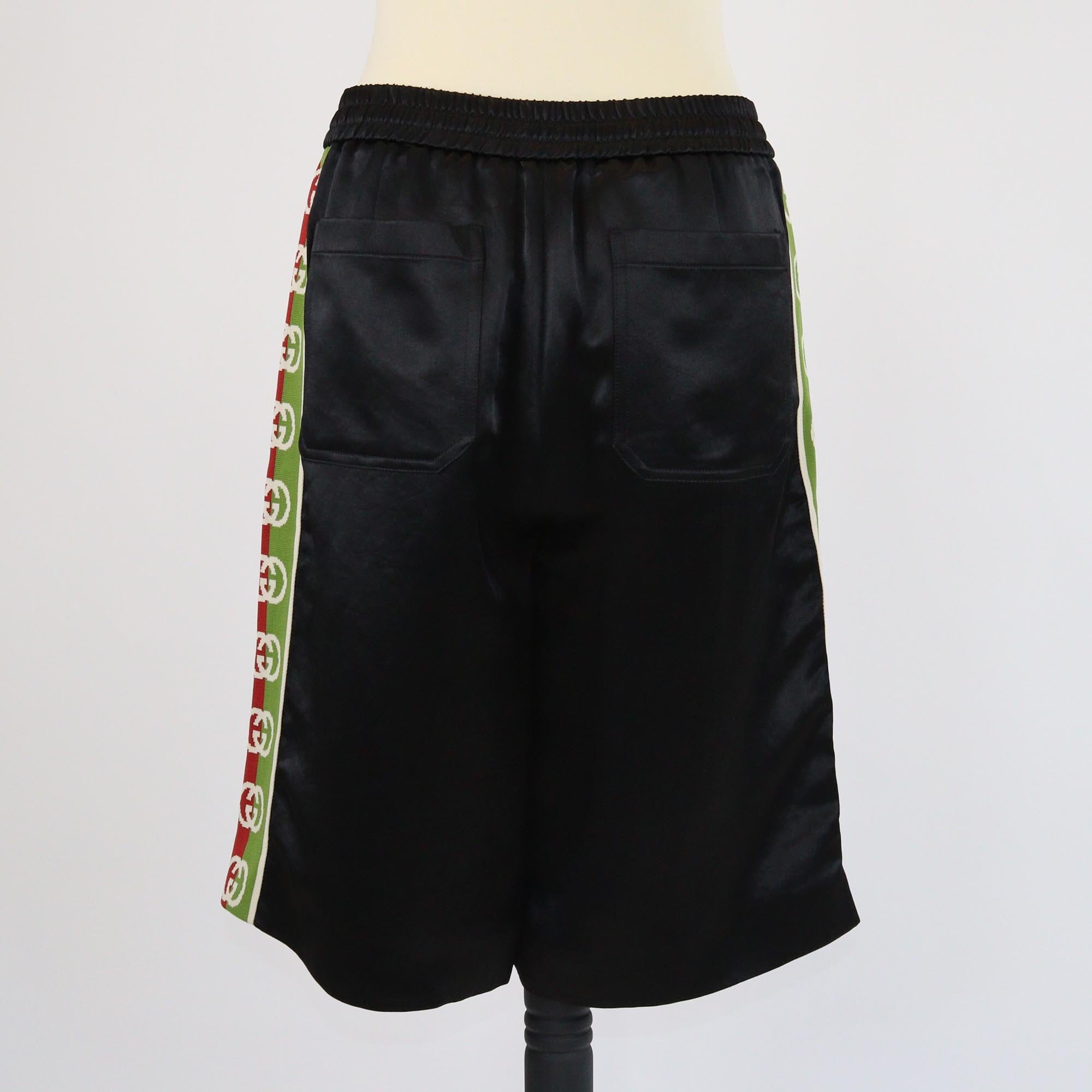 Gucci Black Logo Striped Bermuda Short Mens Gucci 