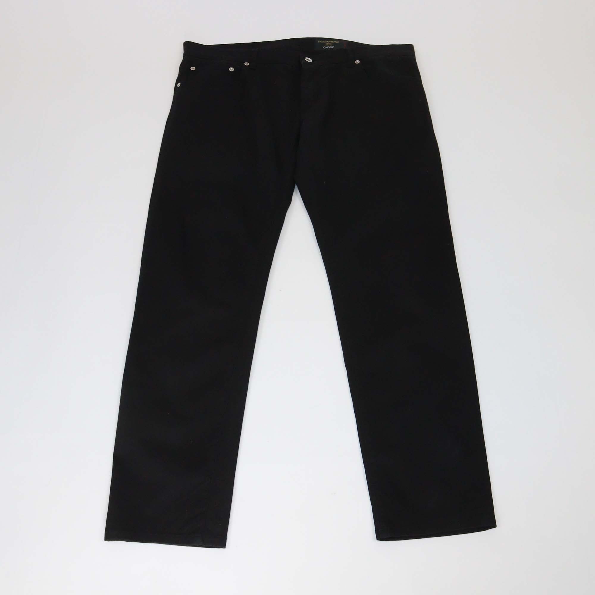 Dolce & Gabbana Black Cotton Classic Stretch Fit Pants
