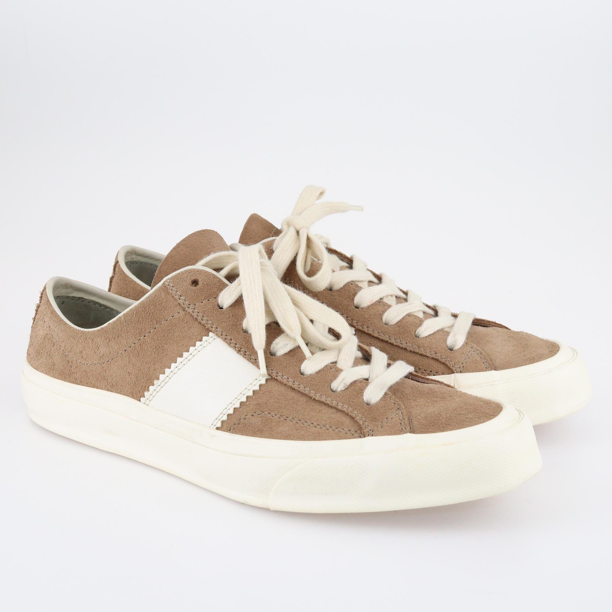 Tom Ford Brown/White Cambridge Lace Up Sneakers Shoes Tom Ford 