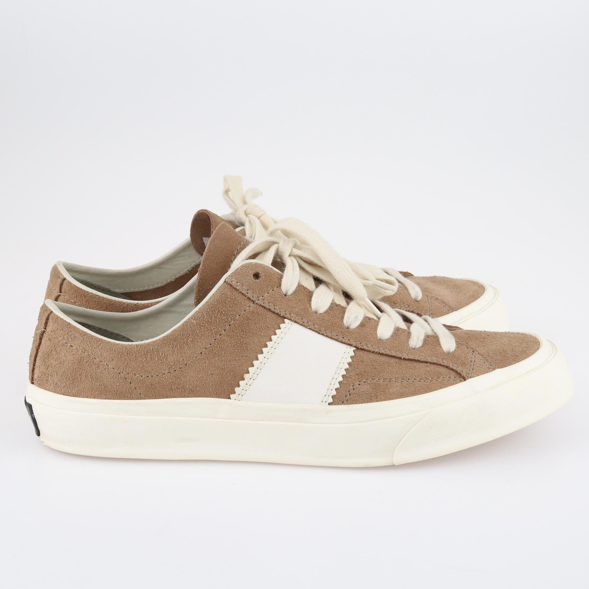 Tom Ford Brown/White Cambridge Lace Up Sneakers Shoes Tom Ford 