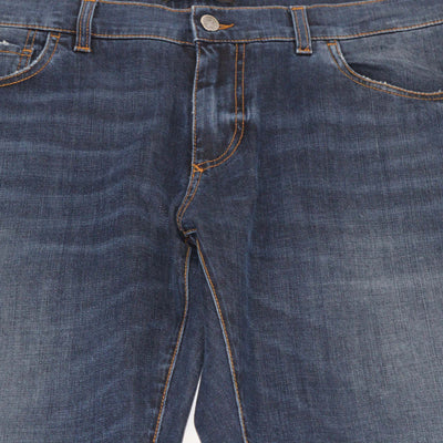 Dolce & Gabbana Dark Blue Washed Denim Classic Stretch Fit Pants