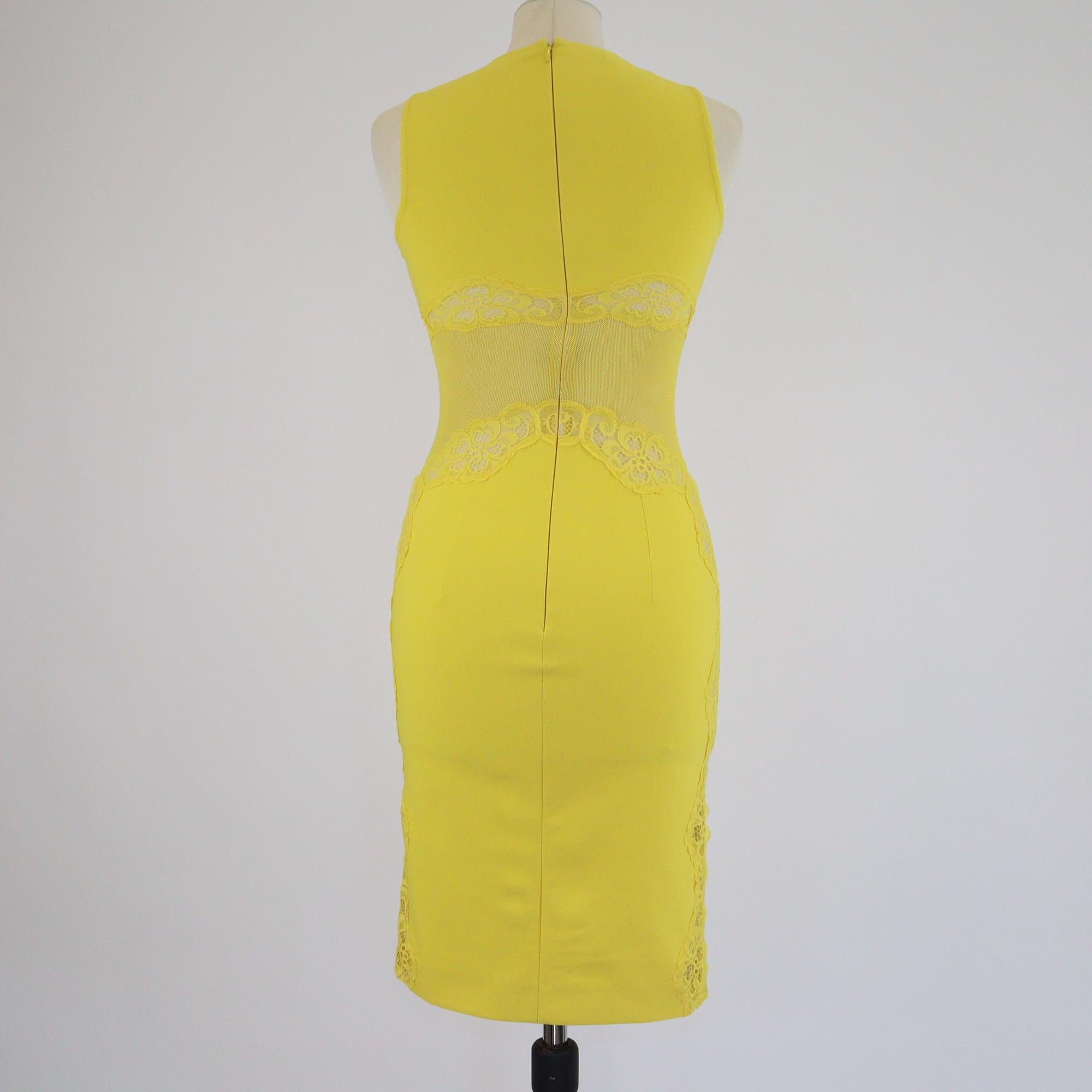 Stella McCartney Yellow Floral Lace Side Midi Dress Womens Stella McCartney 