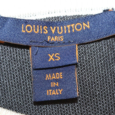 Louis Vuitton Black/White Jersey Knit Logo Detail Crop Sweater