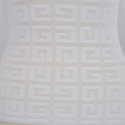 Givenchy Off White Knitted Viscose 4G Jacquard Turtleneck Sweater