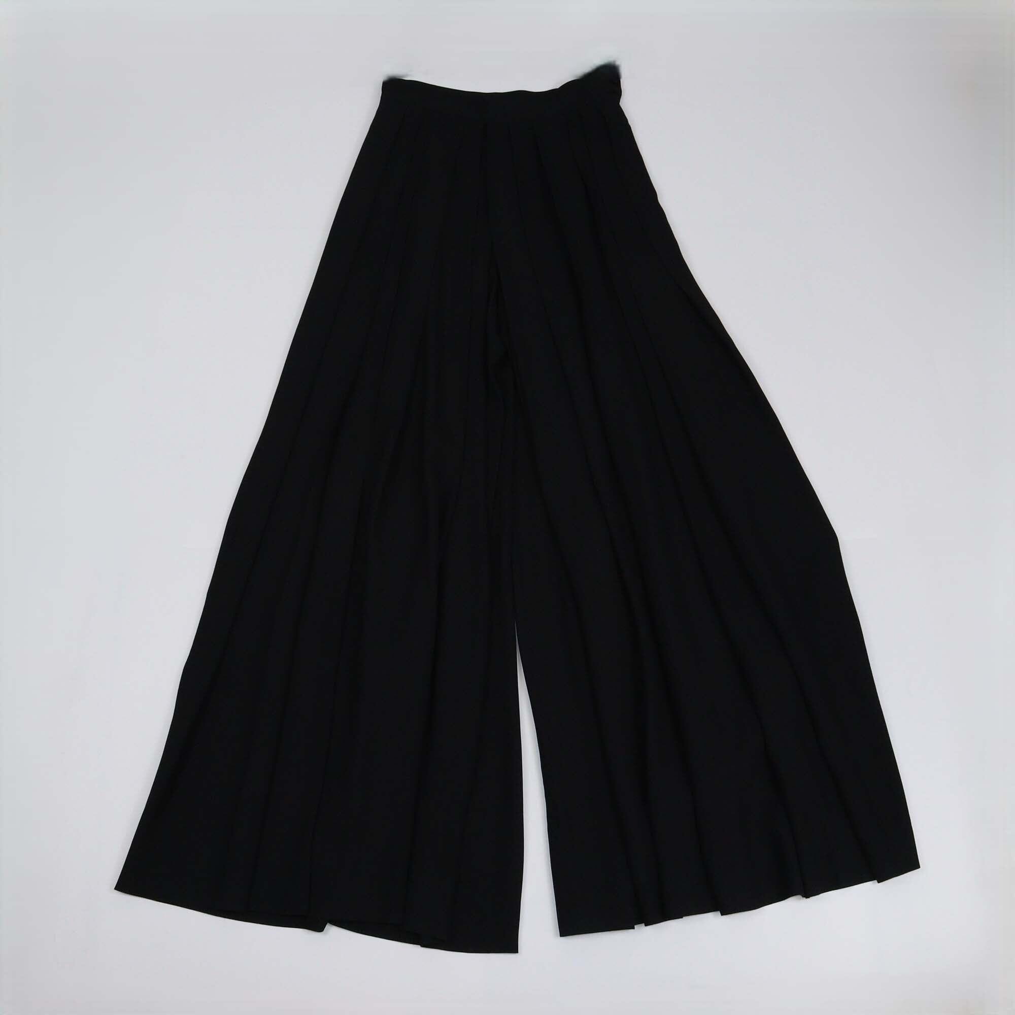 Christian Dior Black Pleated Crepe Palazzo Pants Womens Christian Dior 