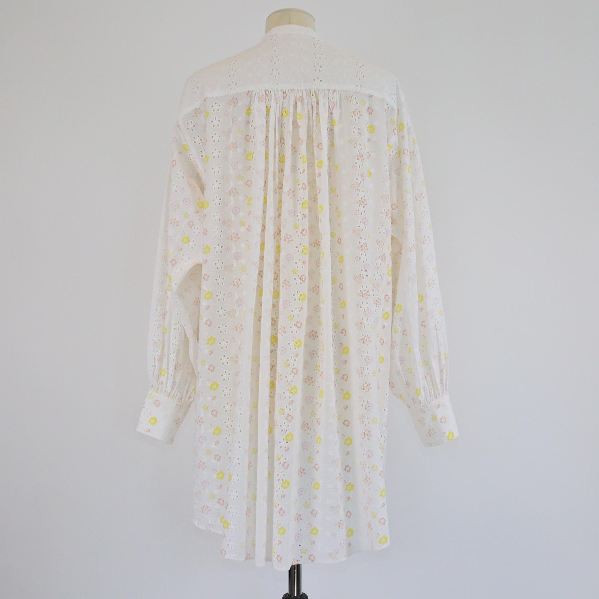 SeebyChloe White/Multicolor Floral Print Broidery Anglaise Long Sleeve Dress Womens See by Chloe 