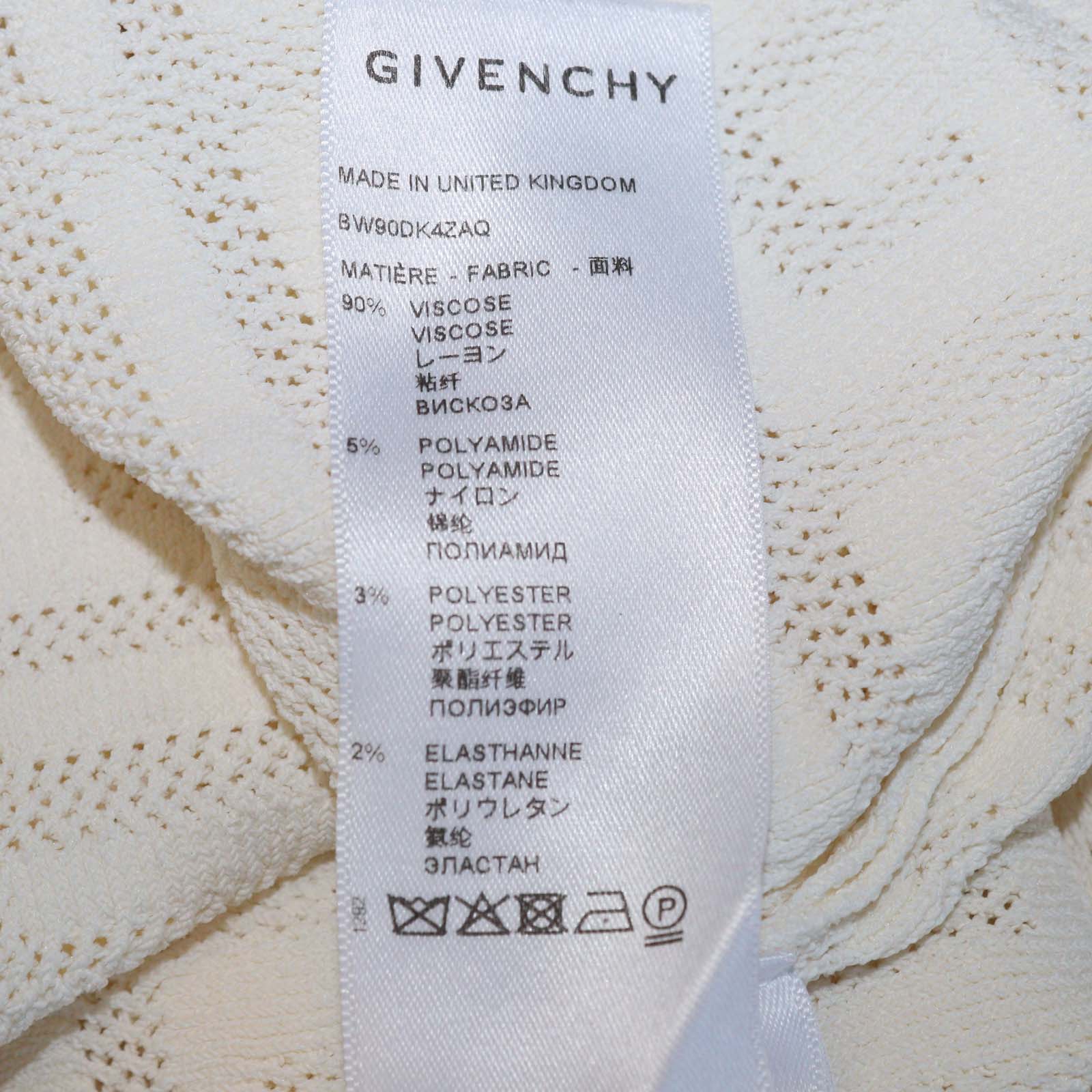 Givenchy Off White Knitted Viscose 4G Jacquard Turtleneck Sweater