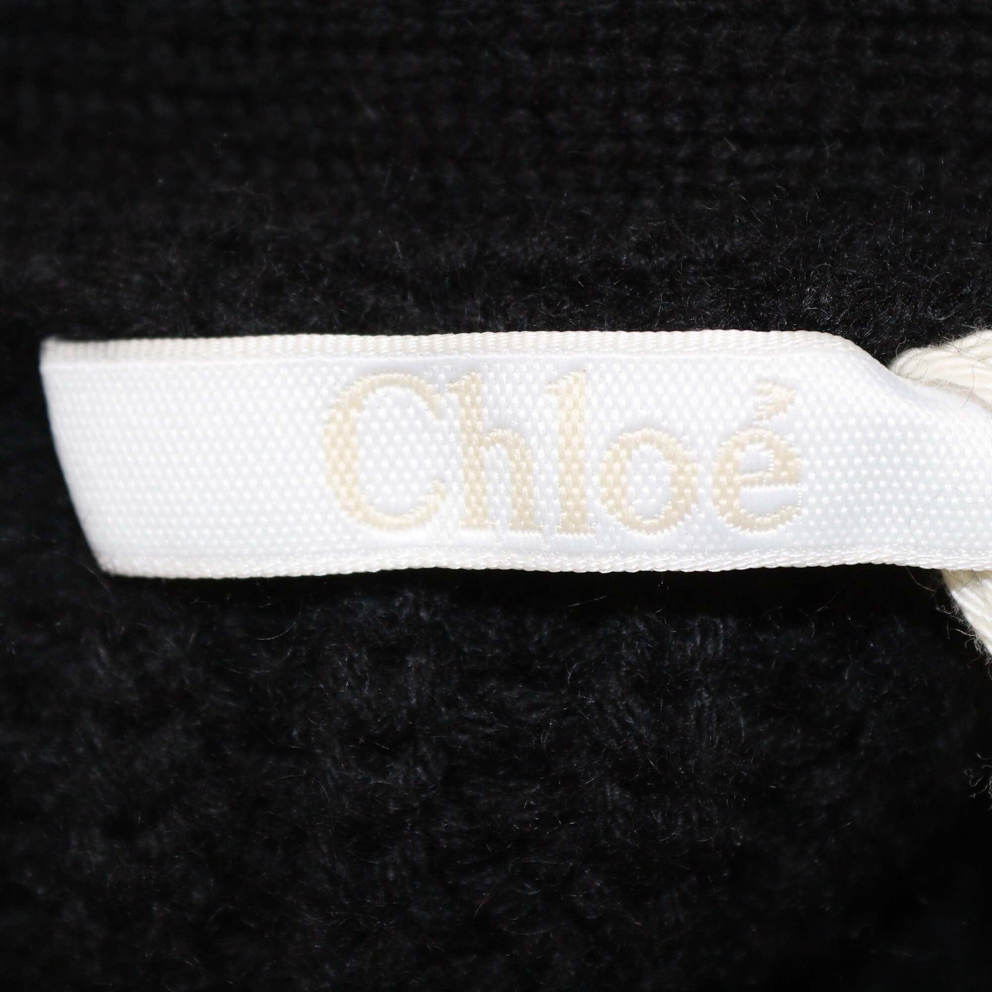 Chloe Black Ribbed Knit Cashmere Cardigan Womens Chloe 