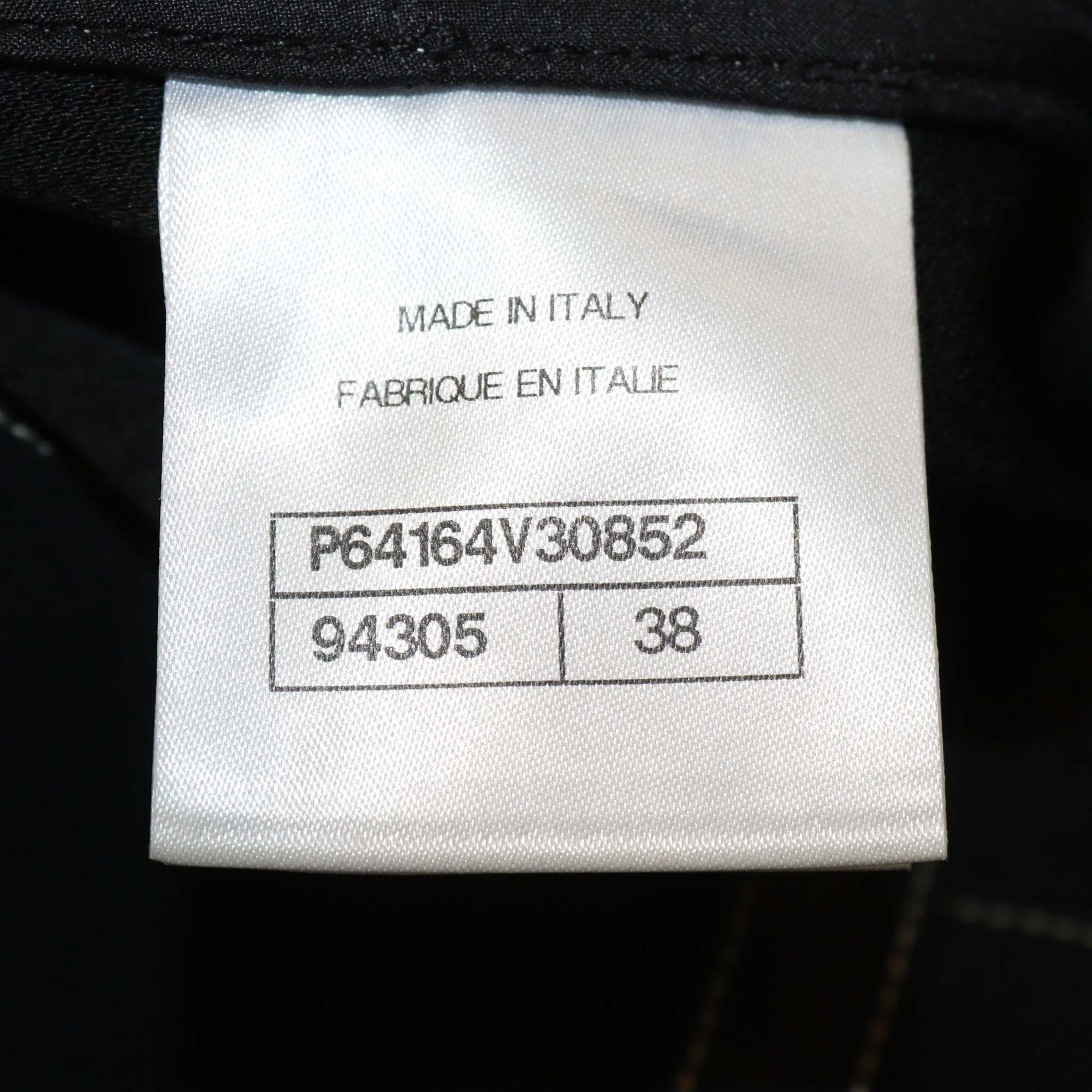 Chanel Black Acetate Straight Leg Pants