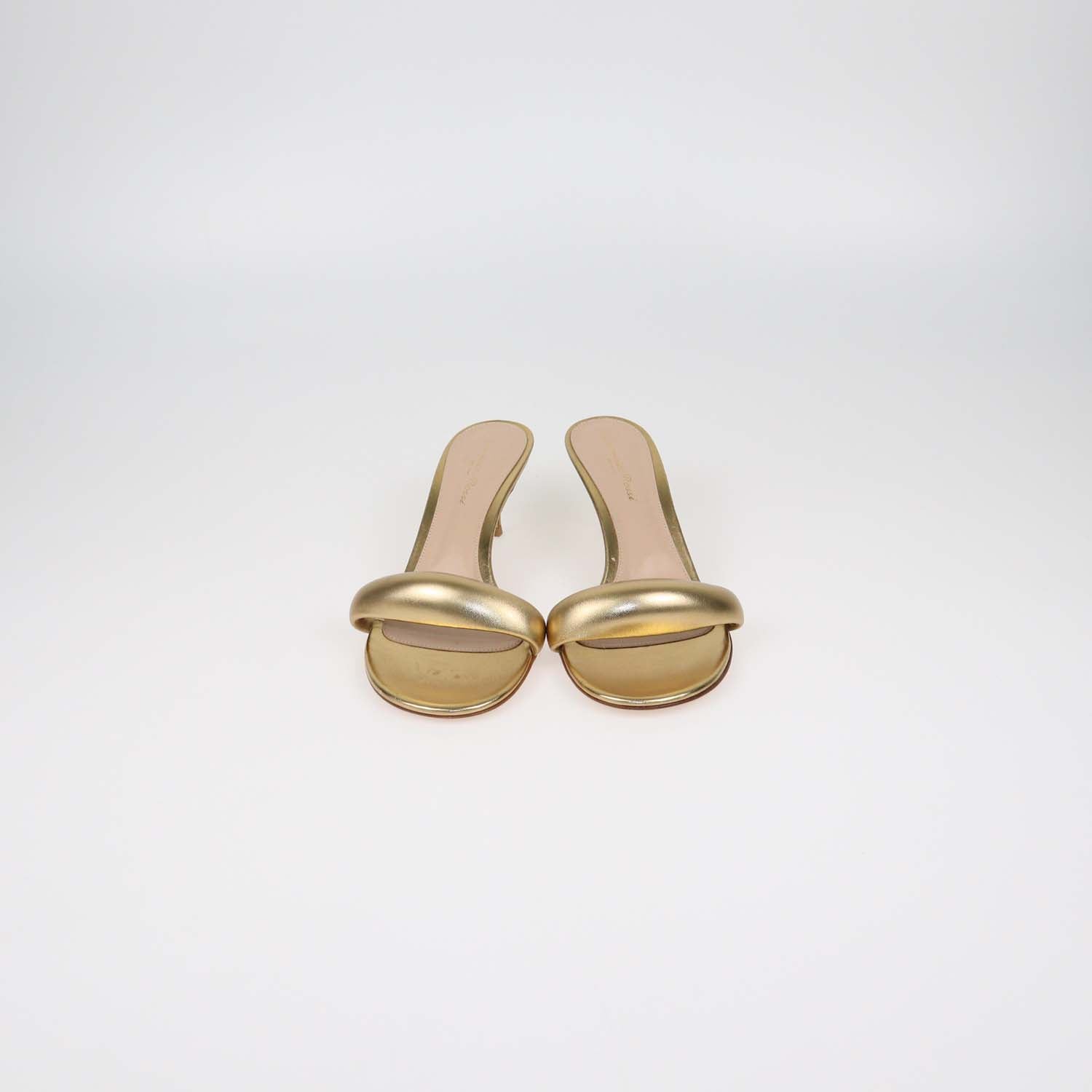 Gianvito Rossi Gold Leather Bijoux Slide Mules