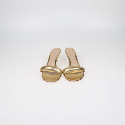 Gianvito Rossi Gold Leather Bijoux Slide Mules