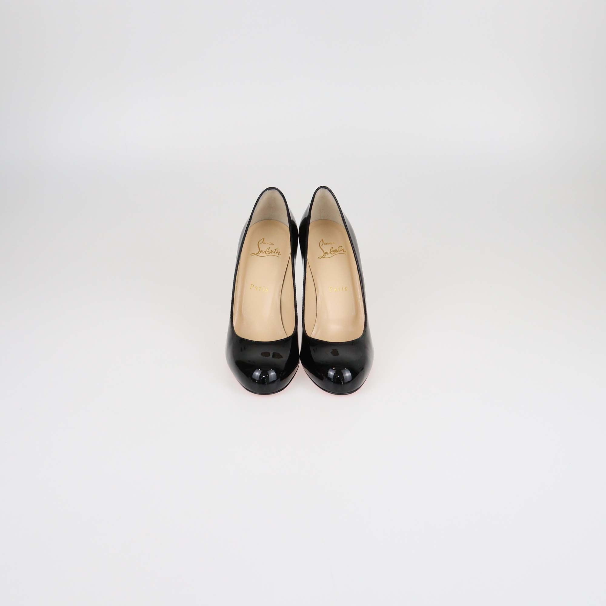 Christian Louboutin Black Patent Leather Simple 100 Pumps