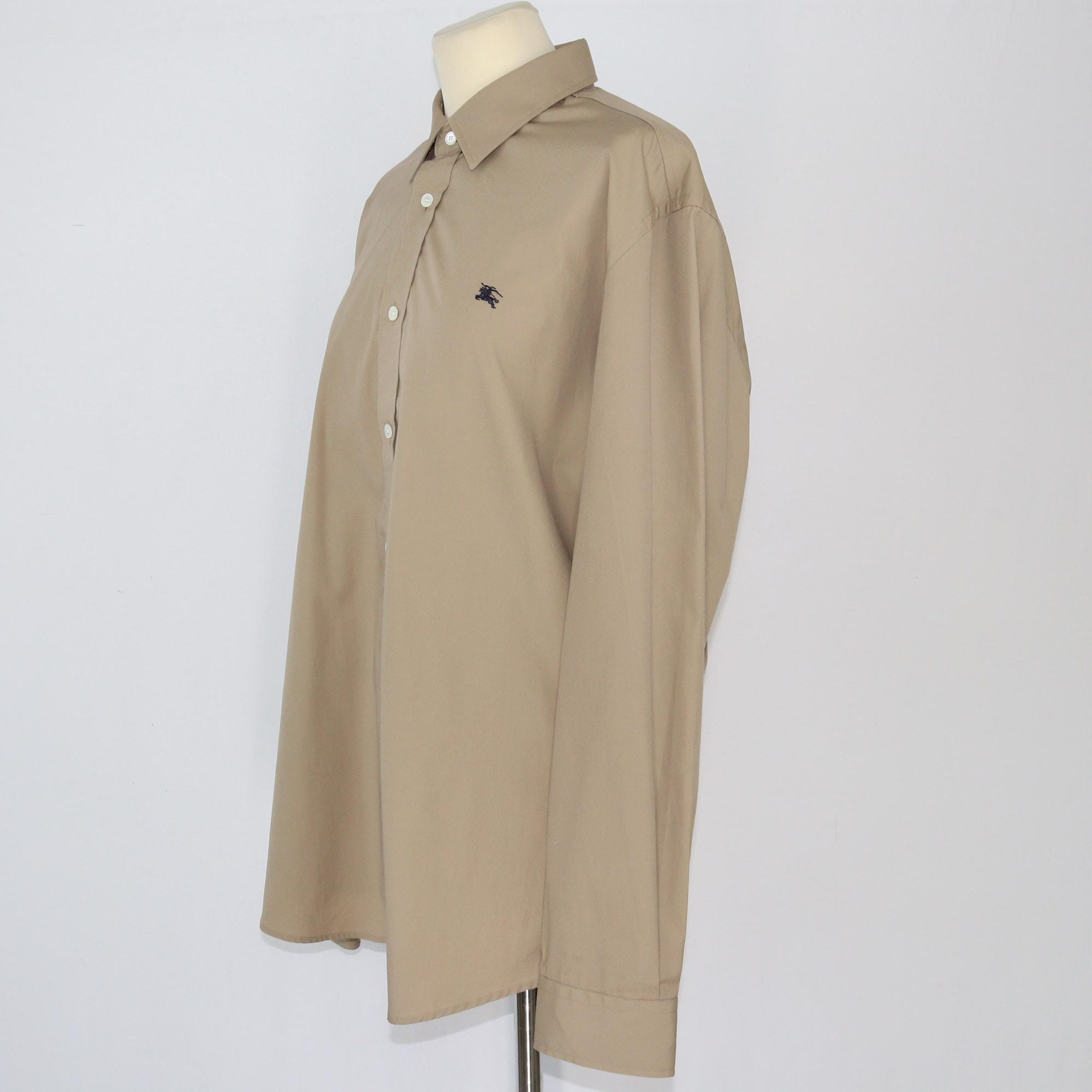 Burberry Pale Brown Logo Embroidered Longsleeve Shirt Clothing Burberry 