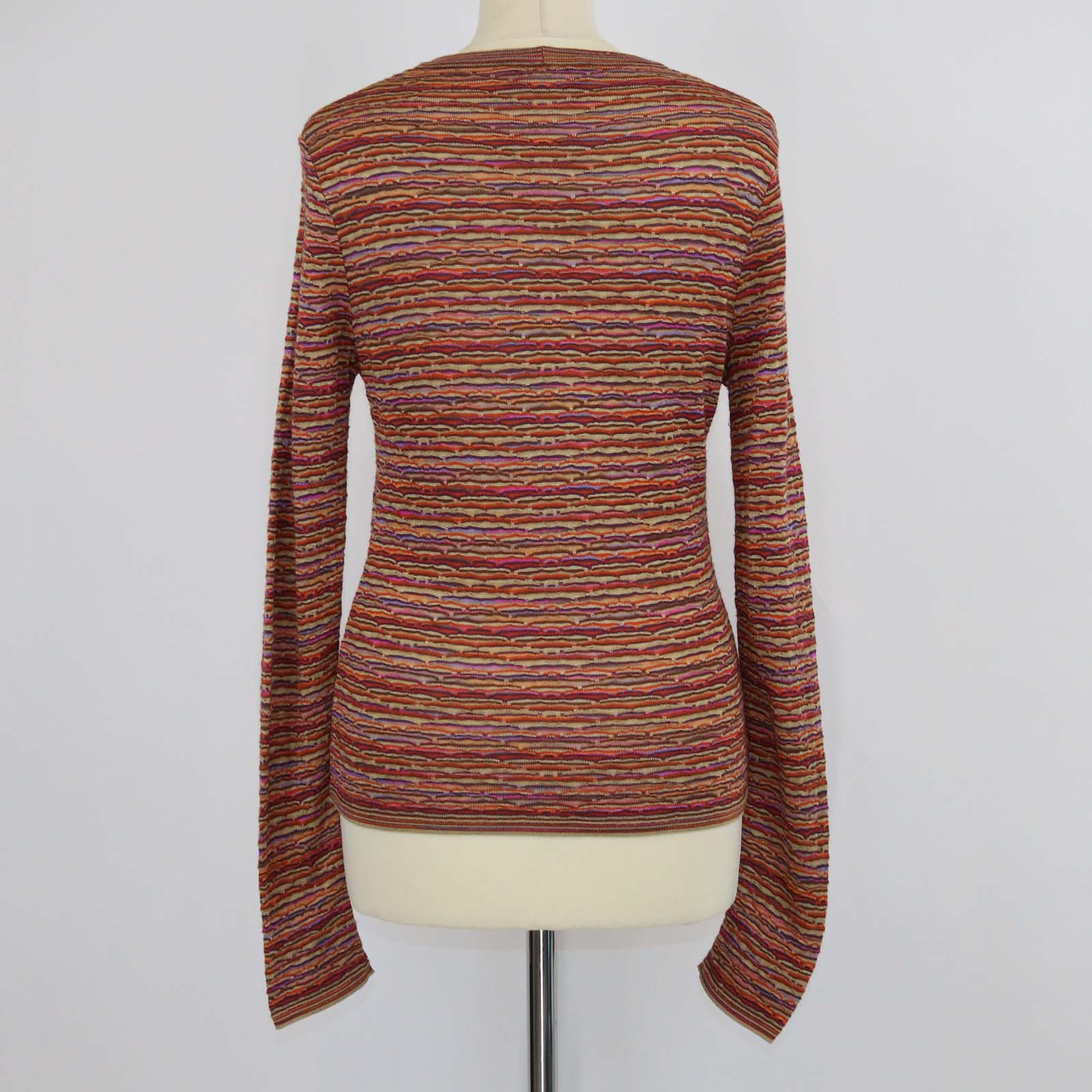 Missoni Multicolor Viscose and Wool Striped Knit Cardigan
