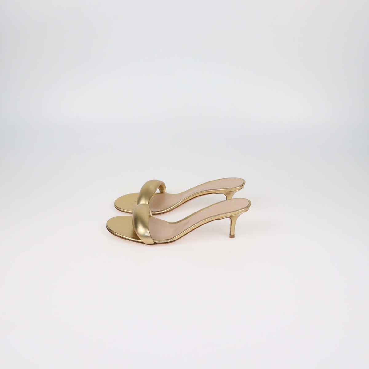 Gianvito Rossi Gold Leather Bijoux Slide Mules