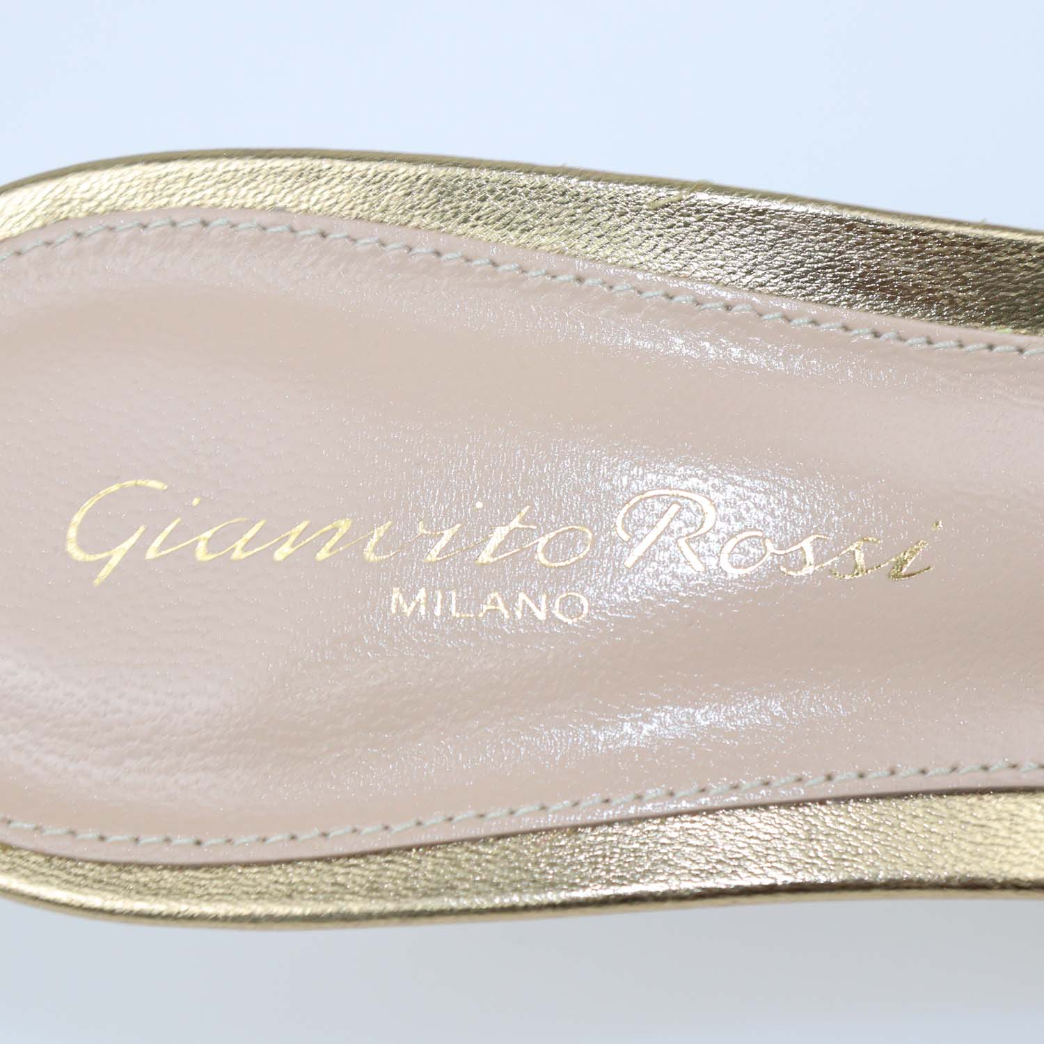 Gianvito Rossi Gold Leather Bijoux Slide Mules