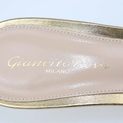 Gianvito Rossi Gold Leather Bijoux Slide Mules