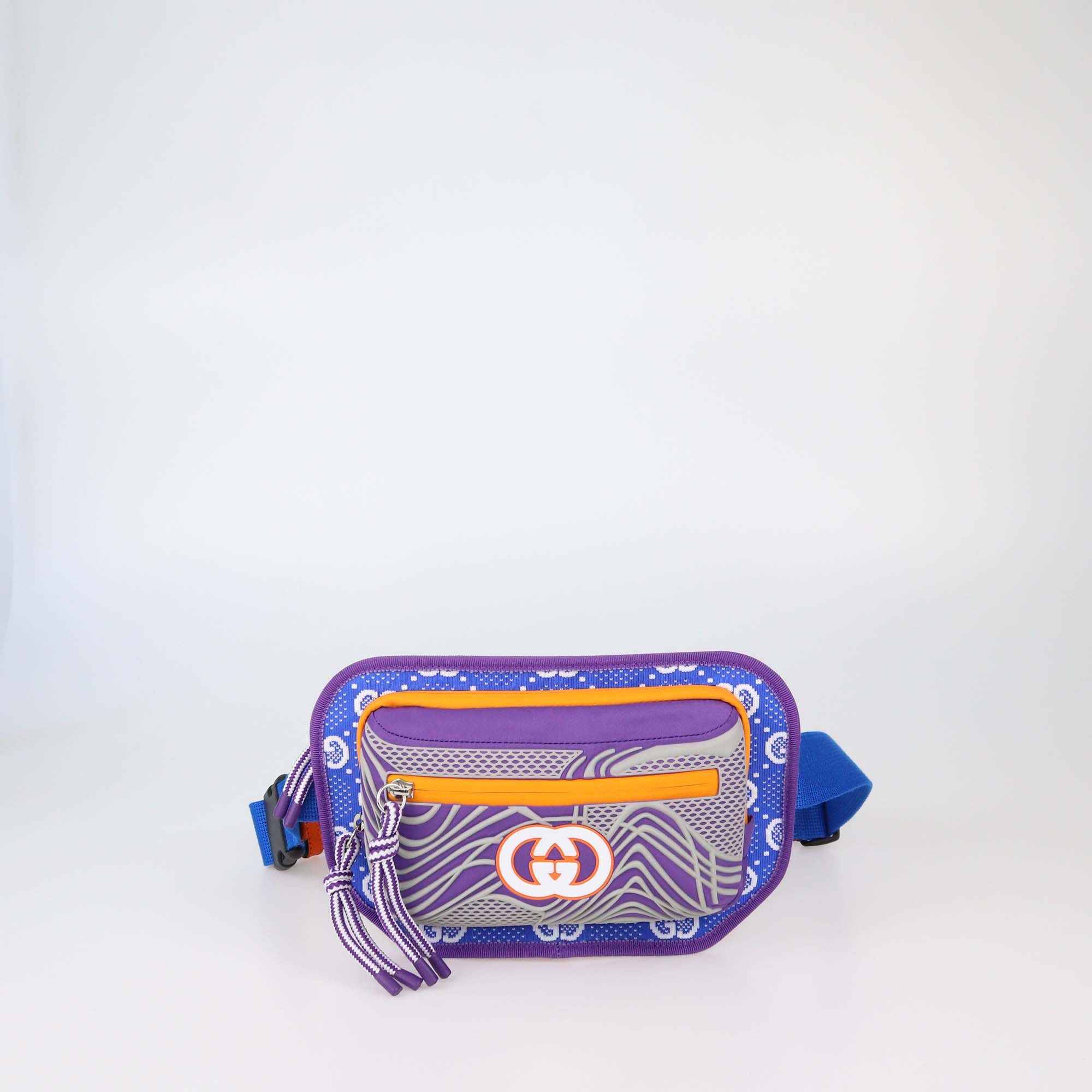 Gucci Tricolor Nylon and Rubber GG Logo Belt Bag