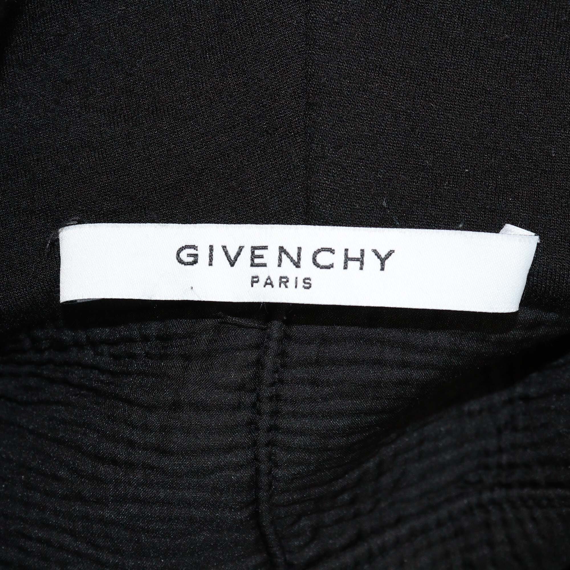 Givenchy Black Logo Print Cotton Distressed Cuban Fit Hoodie Sweatshirt Mens Givenchy 