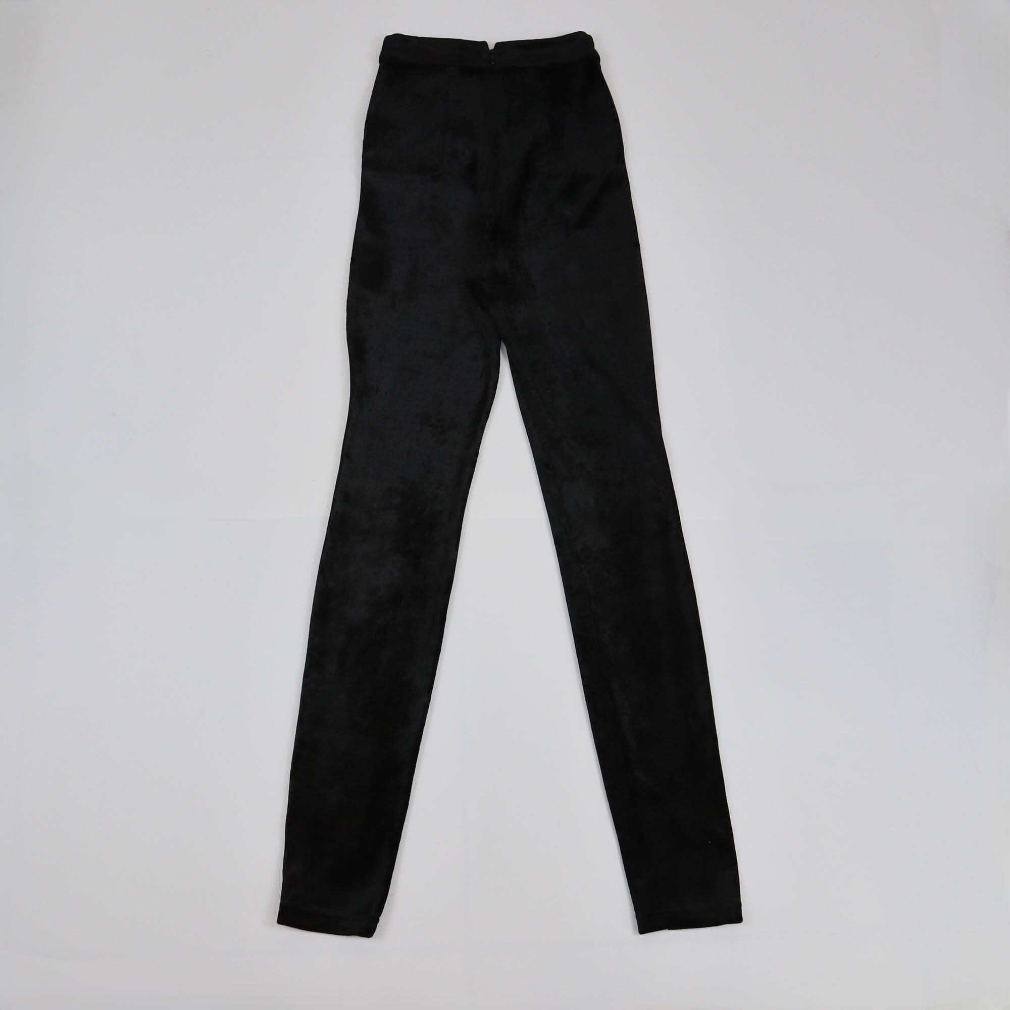 Balmain Black Skinny Velvet Trousers Womens Balmain 