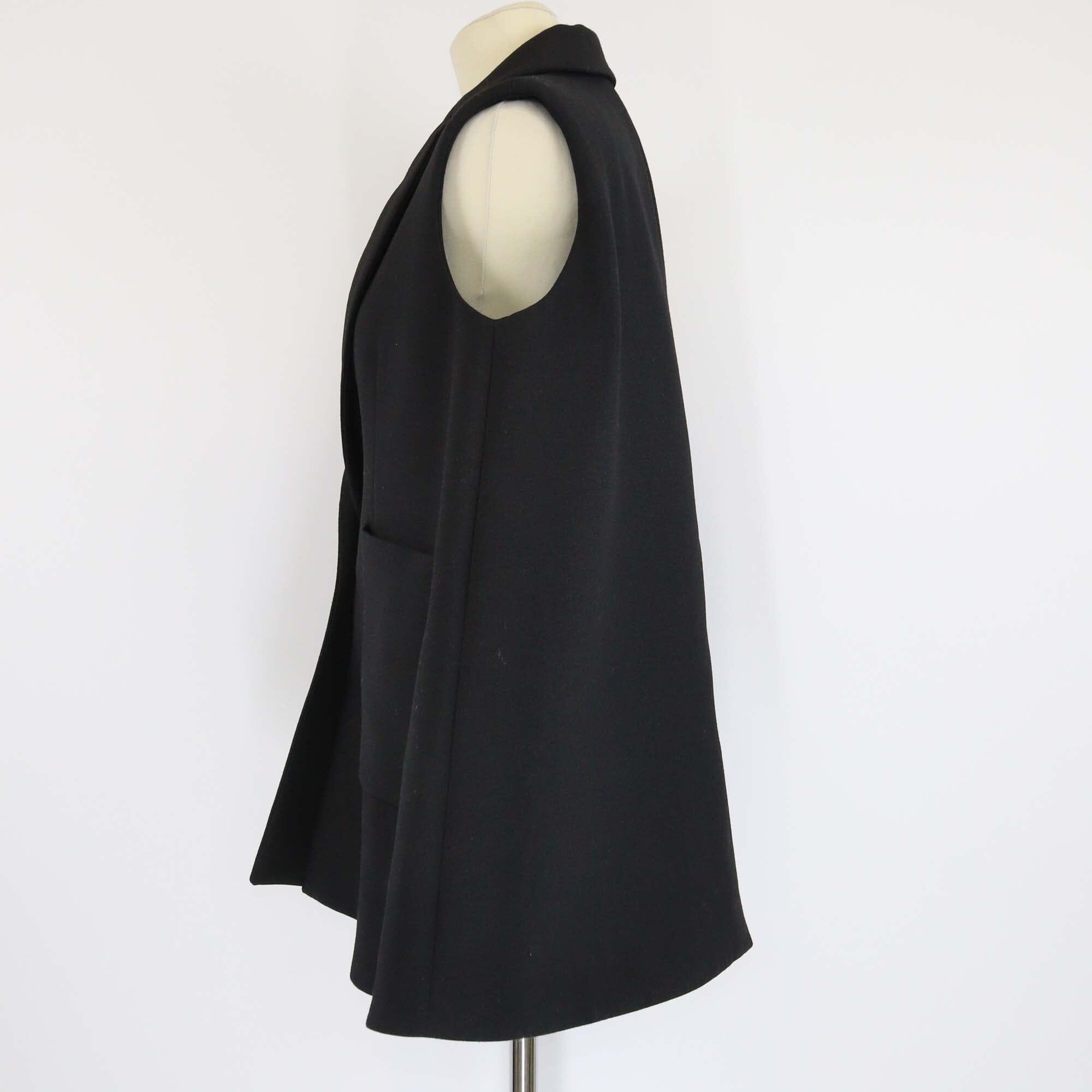 Balenciaga Black Blend Wool Sleeveless Vest Womens Balenciaga 