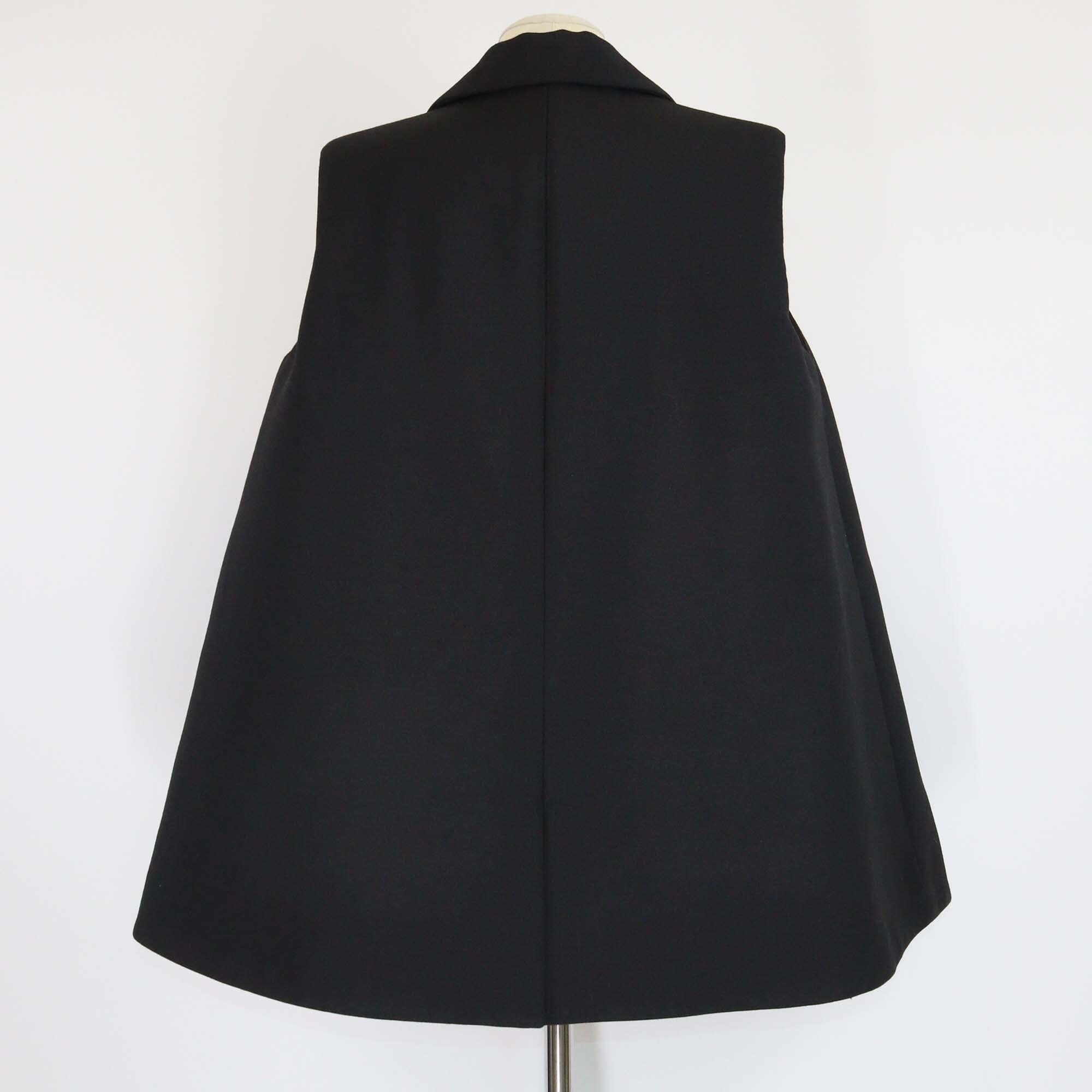 Balenciaga Black Blend Wool Sleeveless Vest Womens Balenciaga 