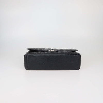 Chanel Black Quilted Caviar Leather Jumbo Classic Double Flap Bag