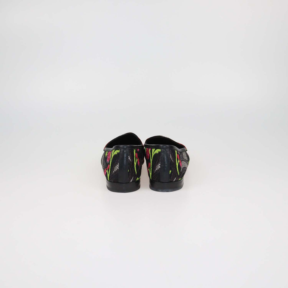 Gucci Black Multicolor Floral Jacquard Jordaan Loafers