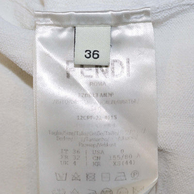Fendi Off White FF Knitted Bodycon Long Sleeve Midi Dress