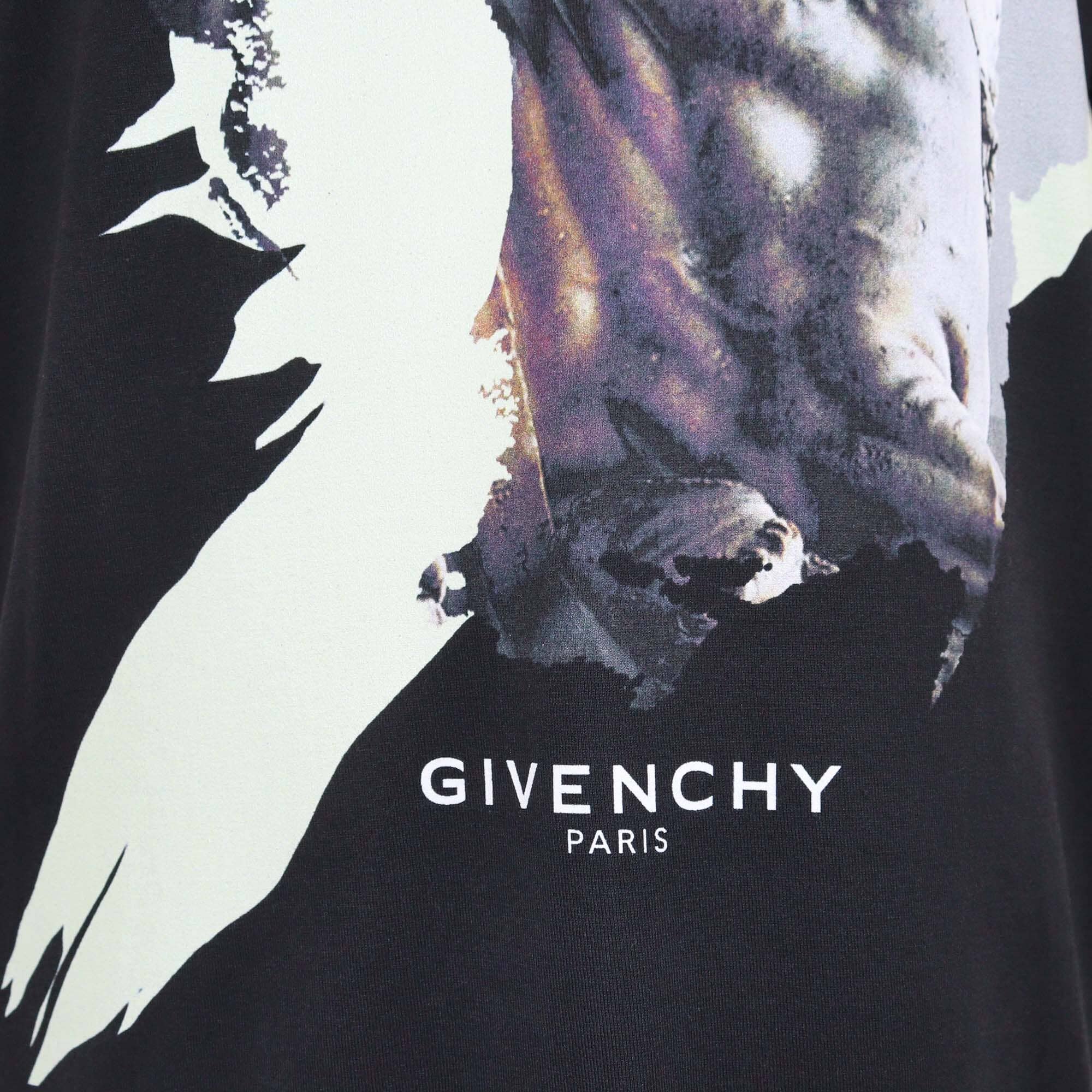 Givenchy Black Printed Cuban Fit T-Shirt Mens Givenchy 