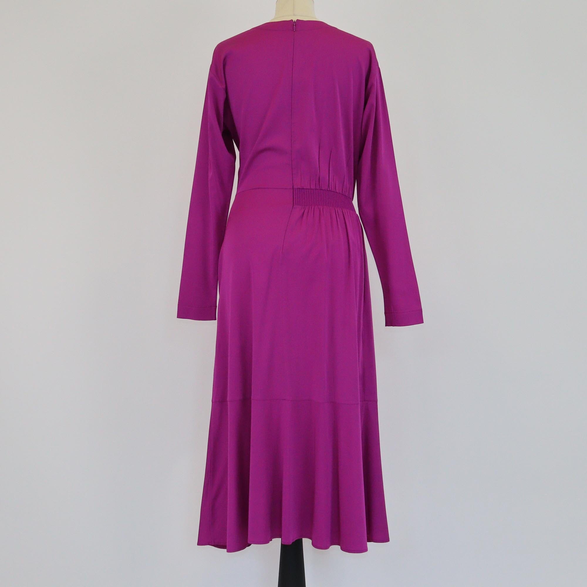 Stella McCartney Purple Pleated Waist Slit Slong Sleeve Dress Womens Stella McCartney 