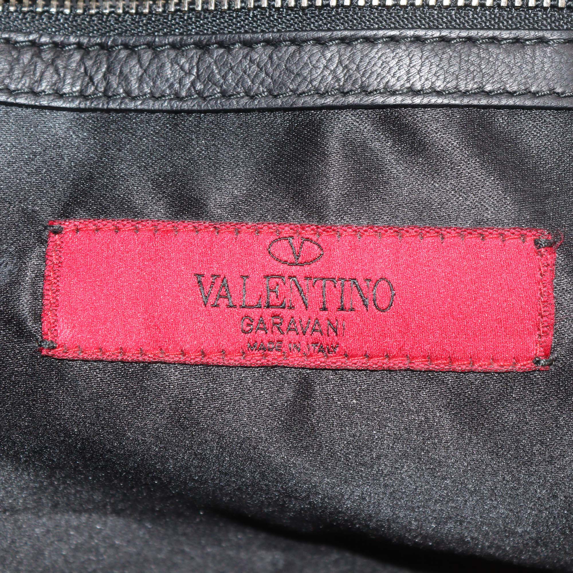 Valentino Black/Metallic Animal Print Effect Calf Hair Shopping Tote